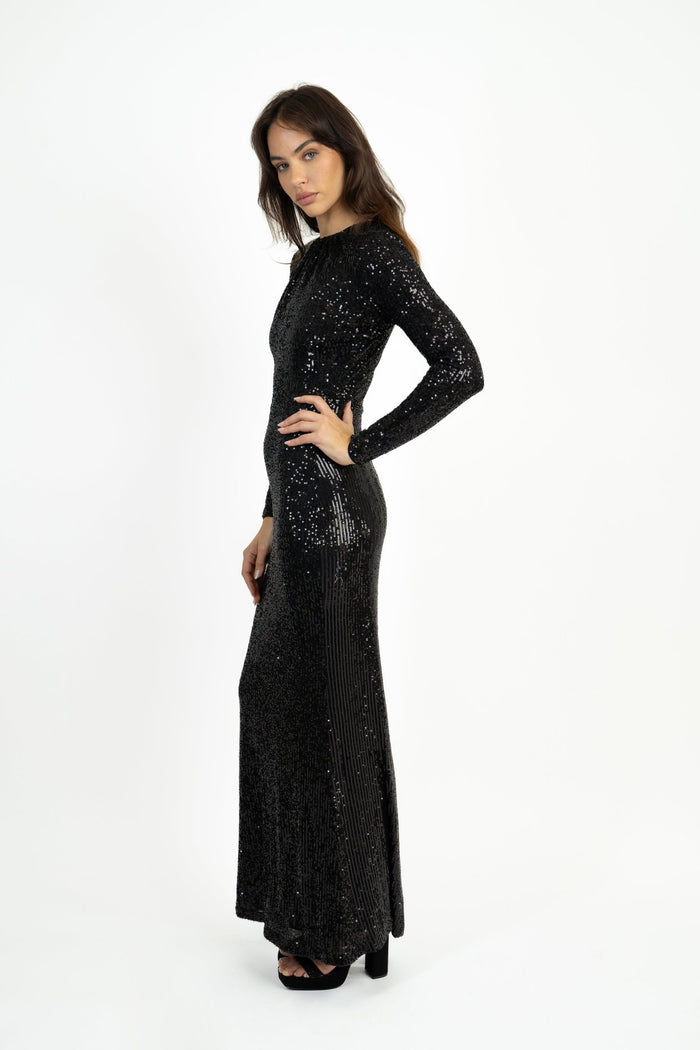 jaded rose Samman Maxi Dress in Black Sequin