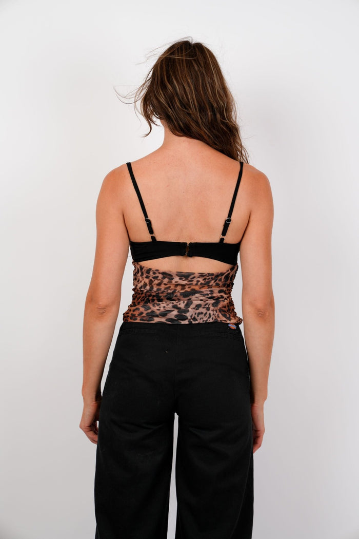 Jaded Rose Will Leopard Mesh Cami Top