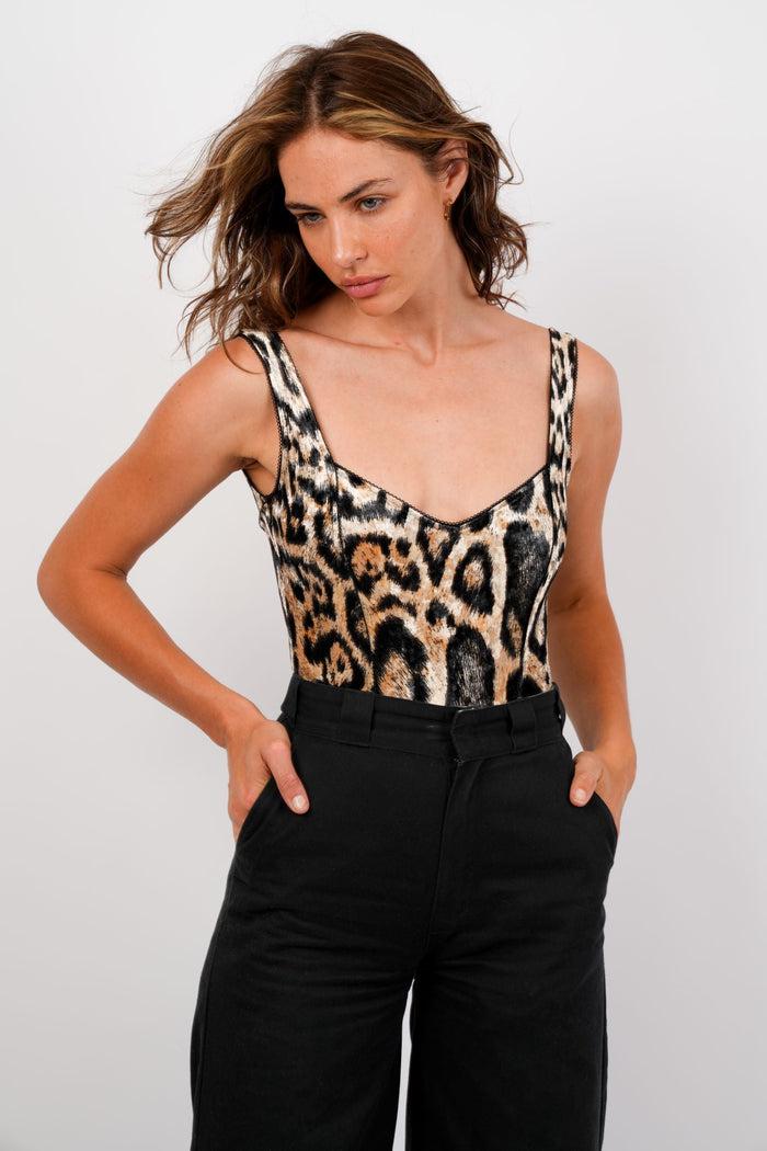 jaded rose Wilma Leopard Bodysuit