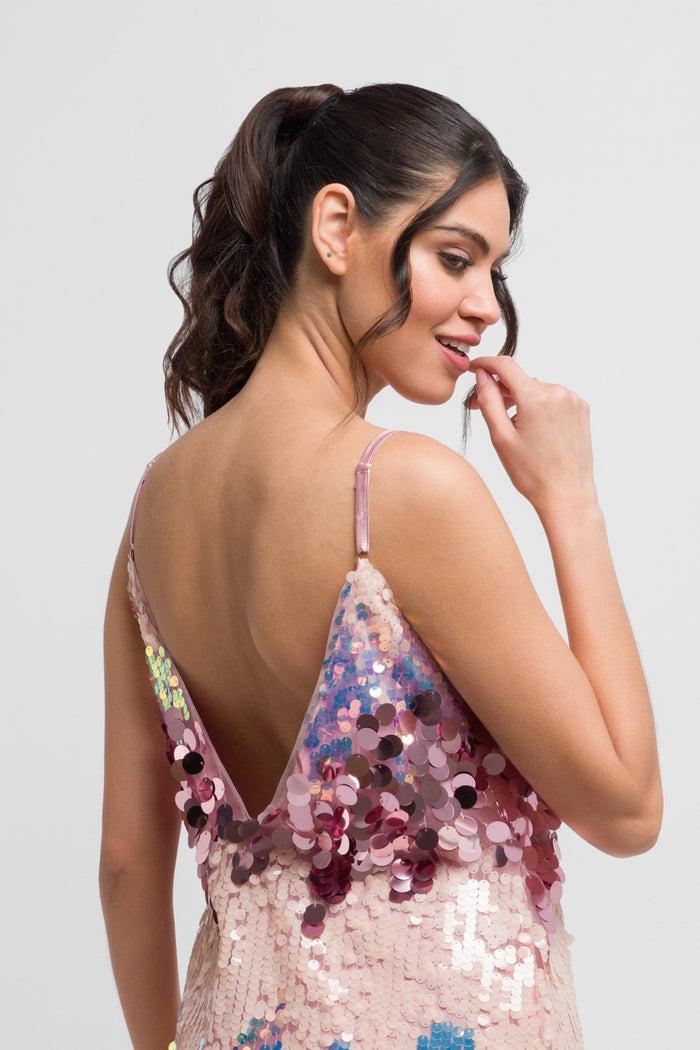 Jaded Rose Kia Pink Multi Pastel Cami Sequin Mini Dress Festive