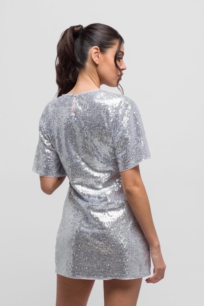 Jaded Rose Kimber Tunic Sequin Silver Dress. Chic & Glamorous