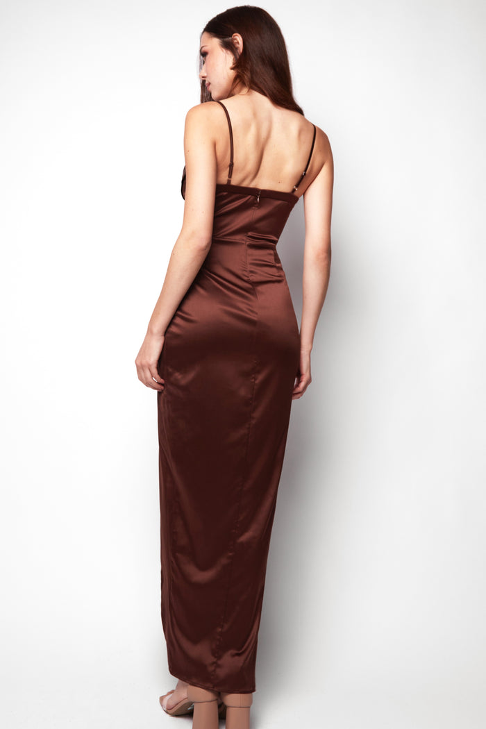 Jaded Rose Millie Chocolate Brown Cowl Midaxi Dress