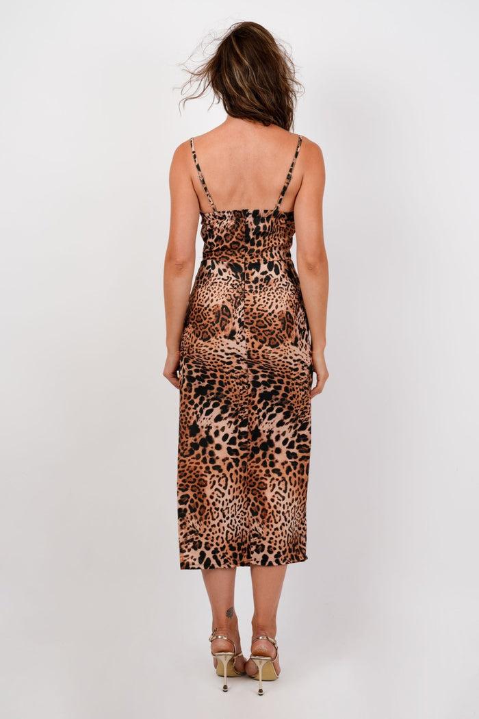 Jaded Rose Penna Midaxi Dress In Leopard Bustier Detail