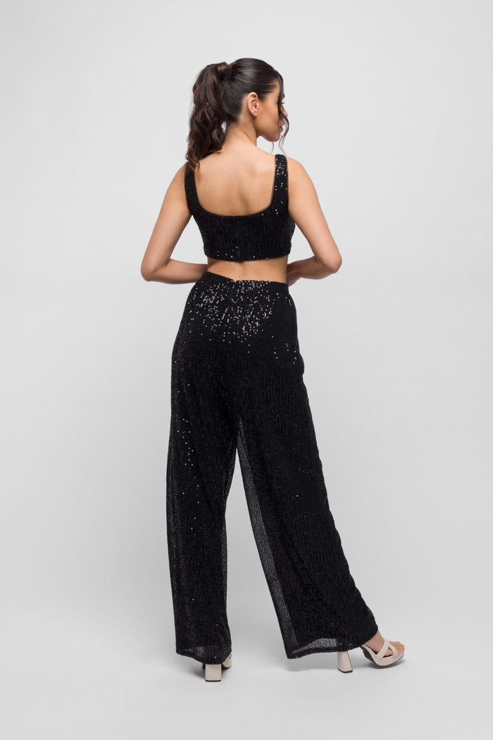 jaded rose Sali Sequin Pants in Black. Dazzling & Versatile