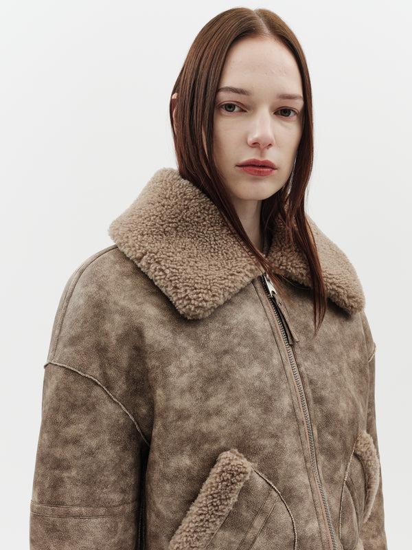 Jakke Aviator Cropped Jacket Oat
