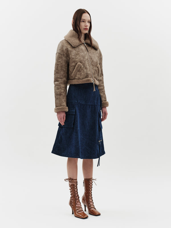 Jakke Aviator Cropped Jacket Oat