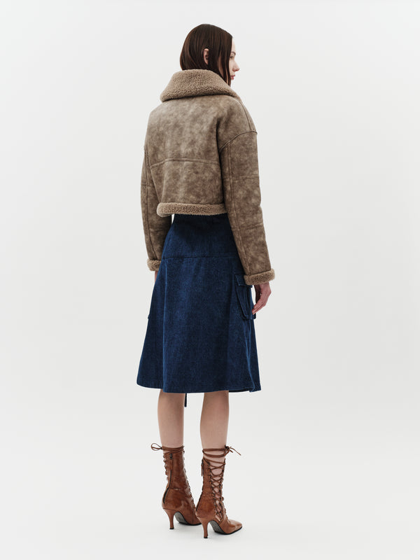 Jakke Aviator Cropped Jacket Oat