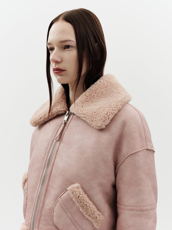 Jakke Aviator Cropped Jacket Pink