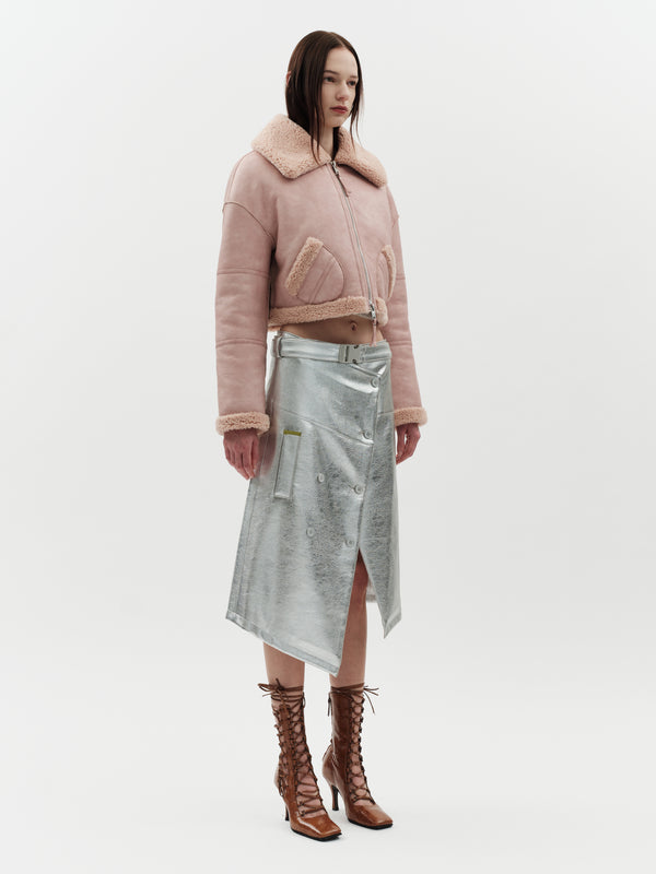 Jakke Aviator Cropped Jacket Pink