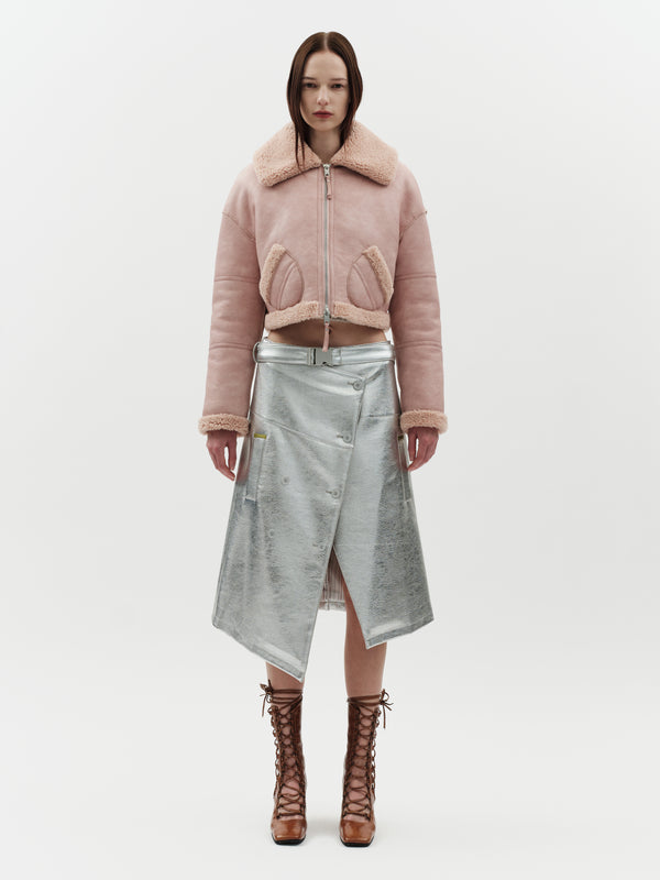 jakke Aviator Cropped Jacket Pink