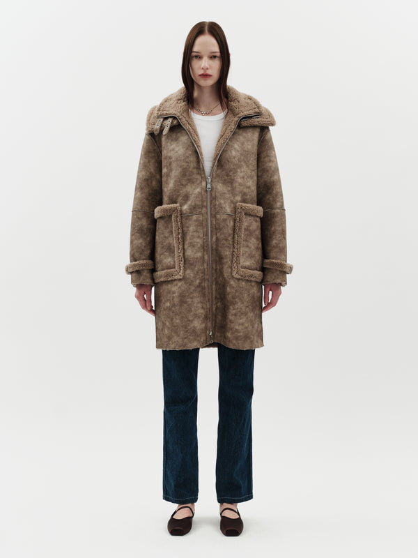 jakke Frost Biker Coat Oat