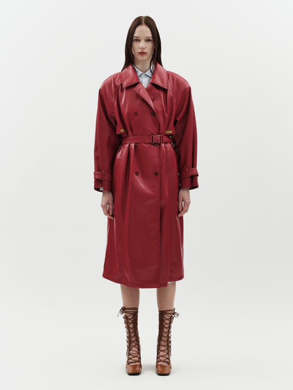 jakke Milla Trench Coat Red
