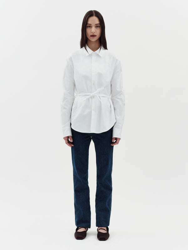 jakke Tie Shirt White