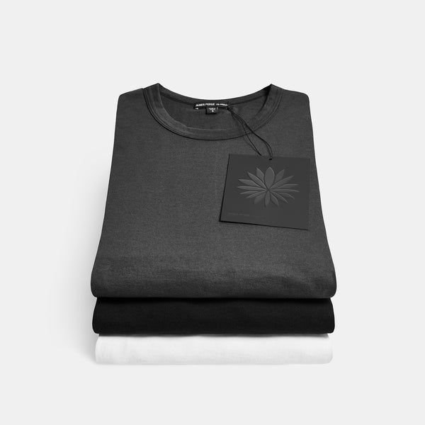 james perse 3 Pack Luxe Lotus Jersey Tee Black/White/Carbon