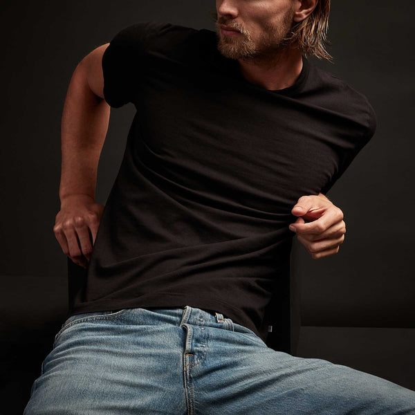 James Perse 3 Pack Short Sleeve Crew Neck Black/White/Deep