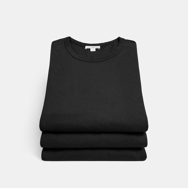 james perse 3 Pack Short Sleeve Crew Neck Tee Black