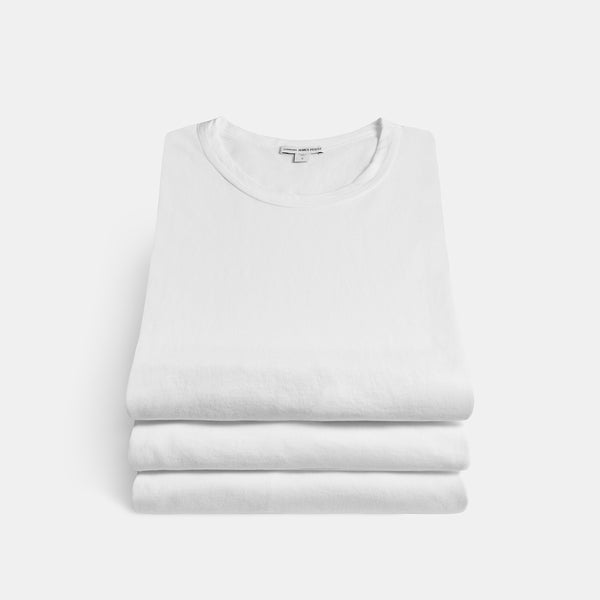 james perse 3 Pack Short Sleeve Crew Neck Tee White