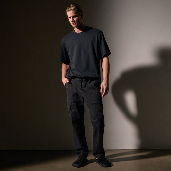 James Perse Army Cotton Slub Cargo Pant Black Pigment