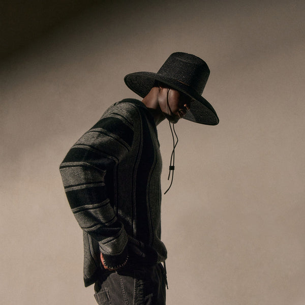 james perse Baja Stripe Cashmere Poncho Black Stripe