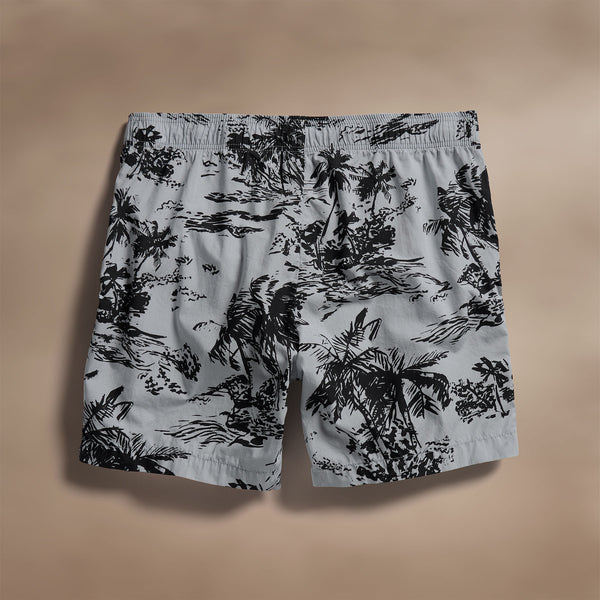 James Perse Brandílera Print Short Grey Glacier Pigment/Black