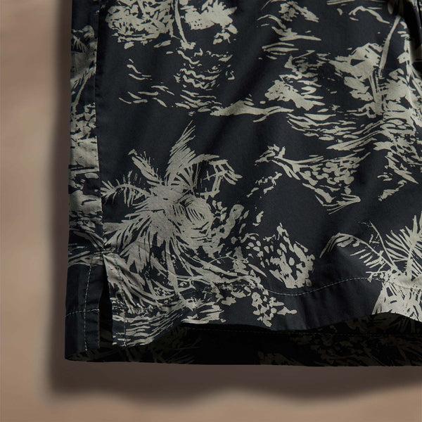 James Perse Brandílera Print Short Sleeve Shirt Black/Army Green Pigment