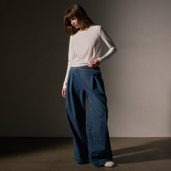 James Perse Brushed Elevated Jersey Long Sleeve Tee White