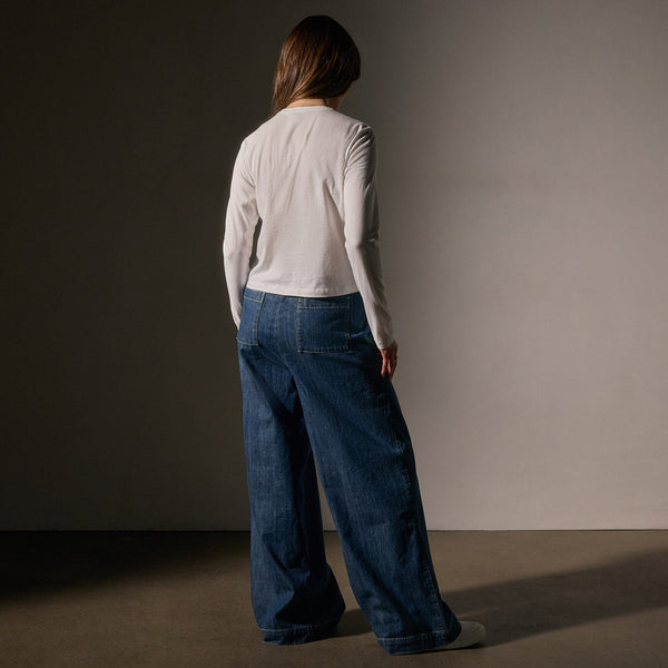 James Perse Brushed Elevated Jersey Long Sleeve Tee White