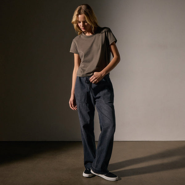 James Perse Brushed Elevated Jersey Short Sleeve Tee Army Green