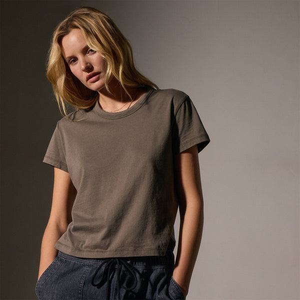 james perse Brushed Elevated Jersey Short Sleeve Tee Army Green