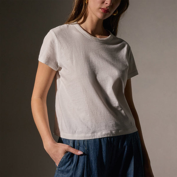 James Perse Brushed Elevated Jersey Short Sleeve Tee White