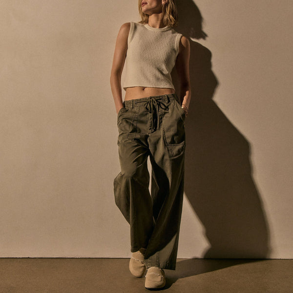 James Perse Brushed Merino Cashmere Blend Tank Ivory