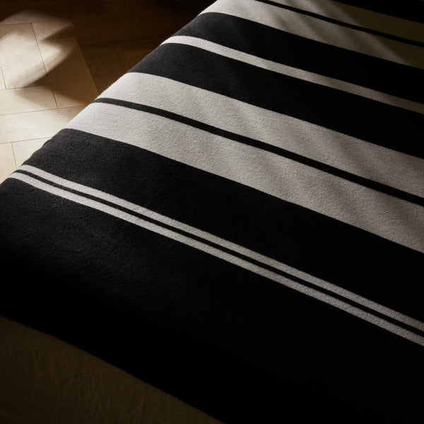 james perse Cashmere Stripe Knit Blanket Black/White