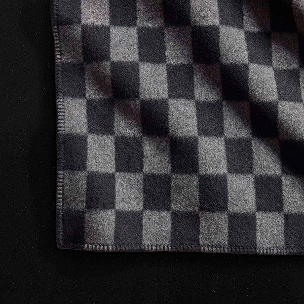 James Perse Checkerboard Cashmere Blanket Black/Grey