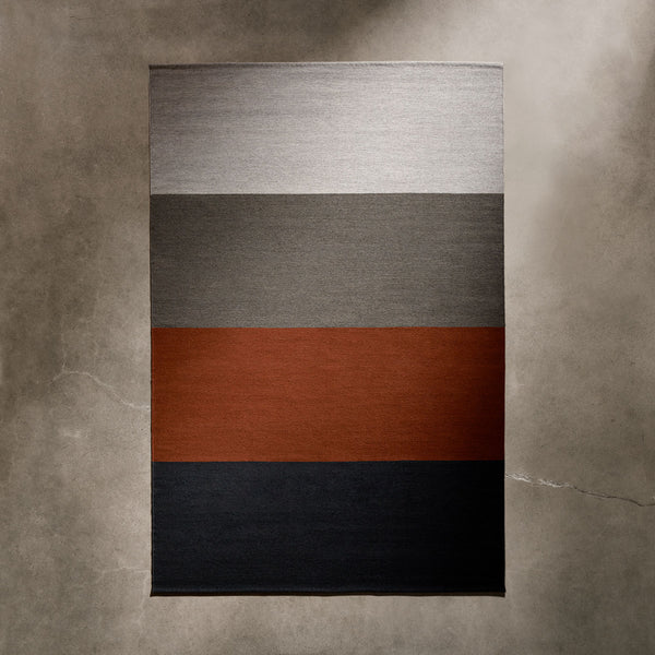 James Perse Color Blocked Area Rug Blk M/Ochre/Flint
