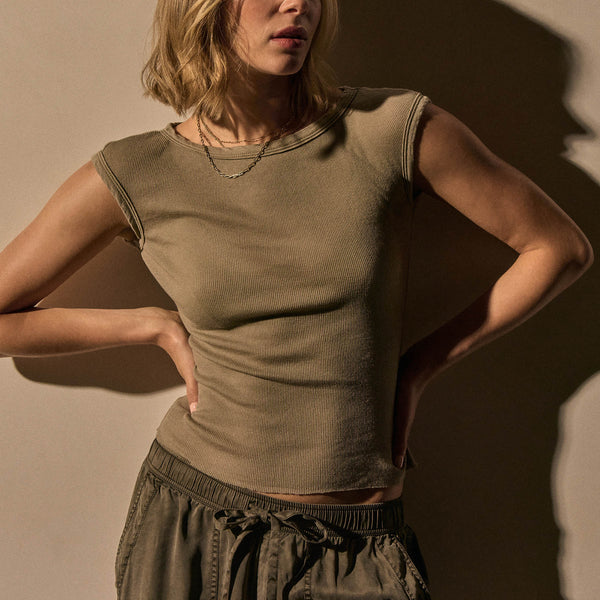 james perse Cotton Cashmere Blend Boatneck Top Overcast