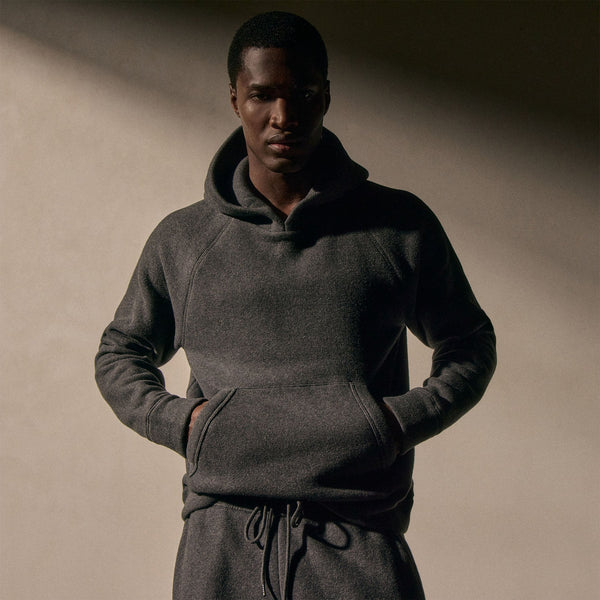 James Perse Cozy Hooded Sweatshirt Heather Charcoal