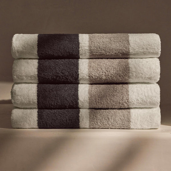 james perse Double Stripe Beach Towel Optic White/Grey/Carbon