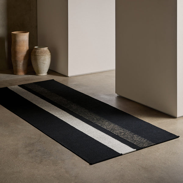 James Perse Double Stripe Runner Black/Black Marle/Pearl Grey