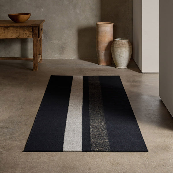 James Perse Double Stripe Runner Black/Black Marle/Pearl Grey