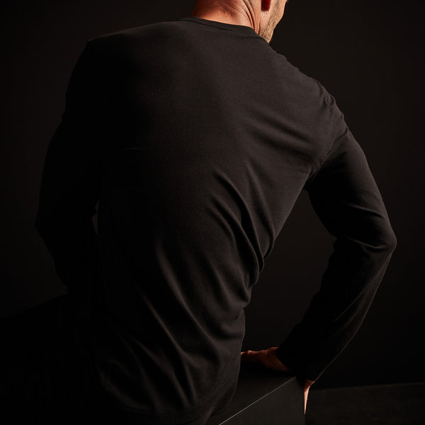 James Perse Elevated Lotus Jersey Lounge Crew Black