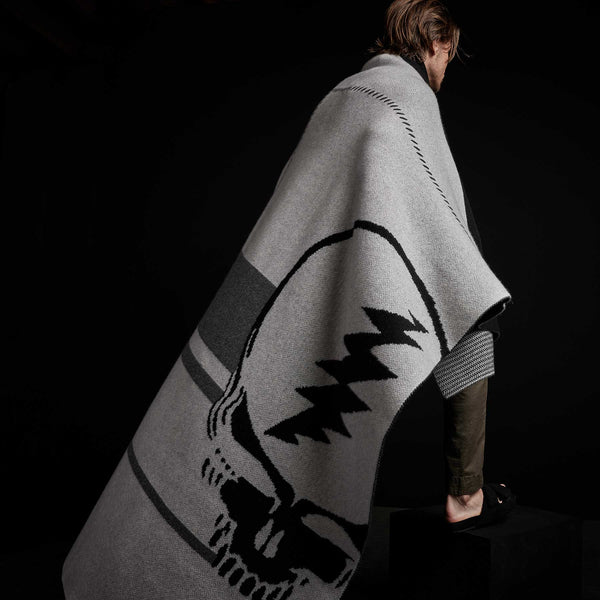 James Perse Grateful Dead Cashmere Blanket Flyash/Black/Dark Grey