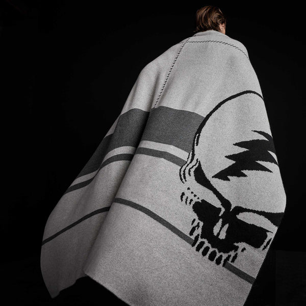 james perse Grateful Dead Cashmere Blanket Flyash/Black/Dark Grey