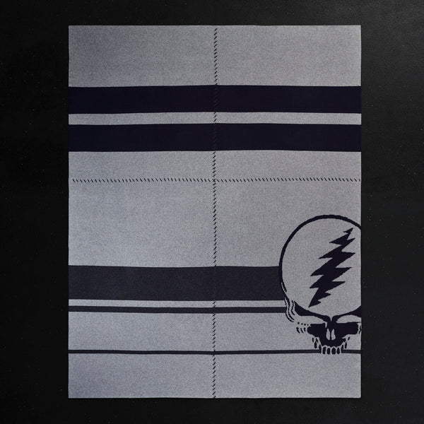 James Perse Grateful Dead Cashmere Blanket Grey Smoke/Navy/Charcoal