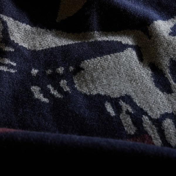 James Perse Grateful Dead Cashmere Blanket Navy/Smoke/Burgundy