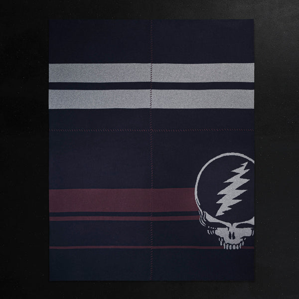 James Perse Grateful Dead Cashmere Blanket Navy/Smoke/Burgundy