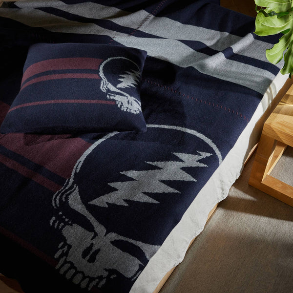 james perse Grateful Dead Cashmere Blanket Navy/Smoke/Burgundy