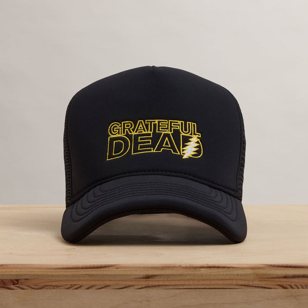 james perse Grateful Dead Lightning Bolt Embroidery Trucker Black