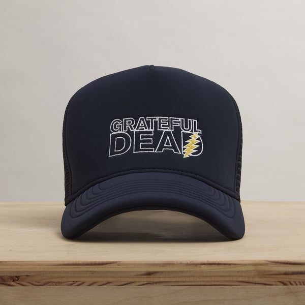 james perse Grateful Dead Lightning Bolt Embroidery Trucker Navy