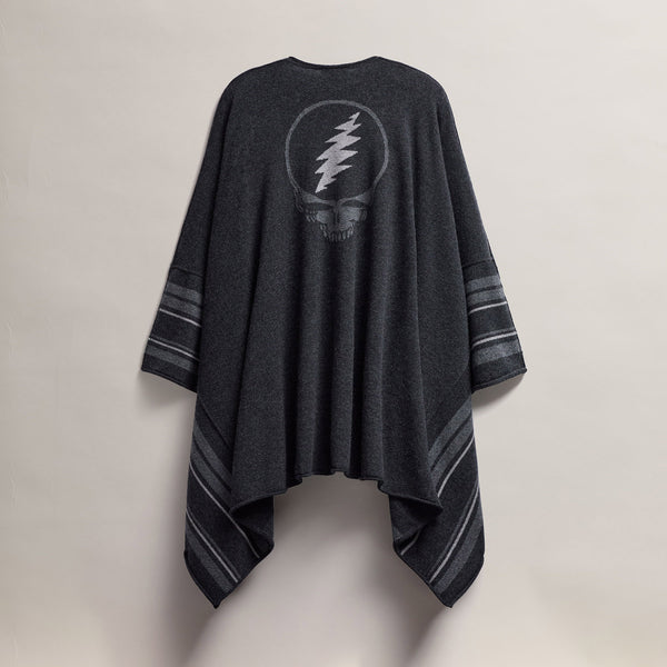 james perse Grateful Dead Recycled Cashmere Poncho Coal/Flannel/Heather Grey