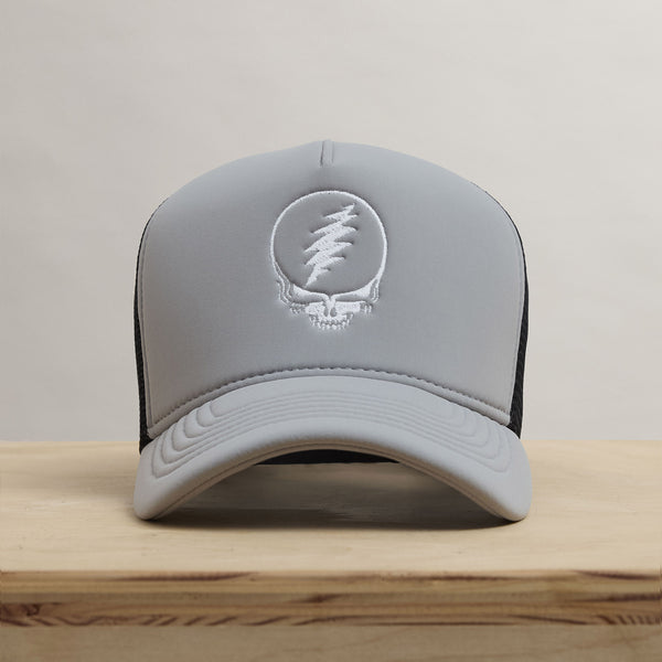 james perse Grateful Dead Single Color Skull Embroidery Trucker Pale Grey